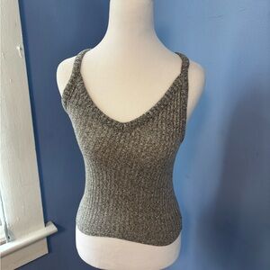 American Eagle Outfitters Gray Ribbed Tank Top